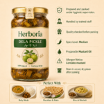 Dela Pickle ingredients with Dela fruit mustard oil and spices