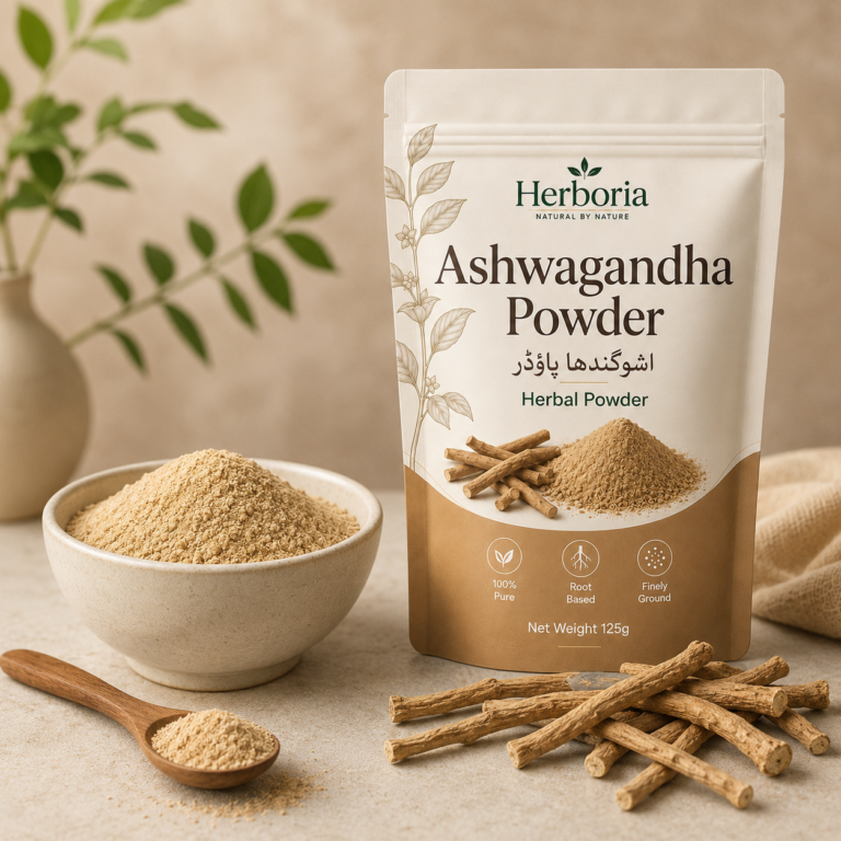 Fine texture of Herboria Ashwagandha root powder