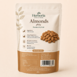 Close-up texture of Herboria Premium American Almond kernels