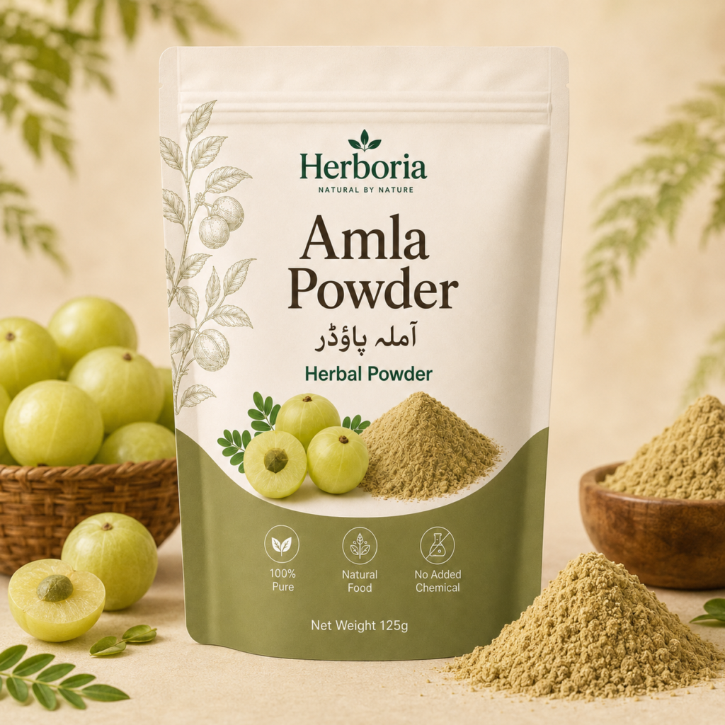 Herboria Amla Powder with dried Indian gooseberry fruit