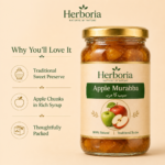 Fresh apples and ingredients used in Herboria Apple Murabba