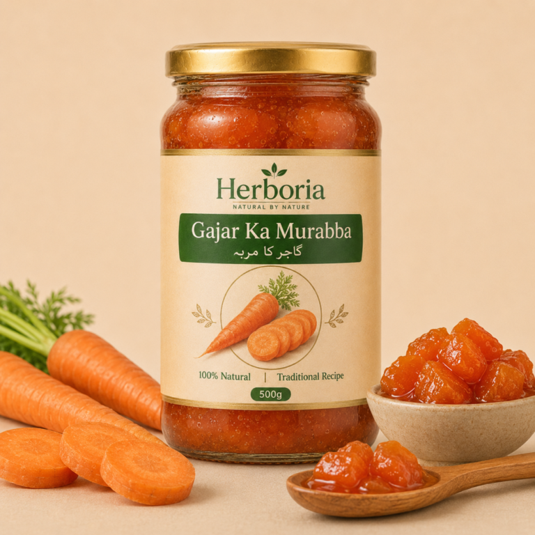 Fresh carrots and ingredients used in Herboria Gajar Ka Murabba