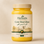 Herboria Cow Desi Ghee in 500g and 1kg food-grade bottles