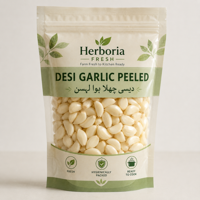 Herboria Desi Peeled Garlic ready to cook in Lahore