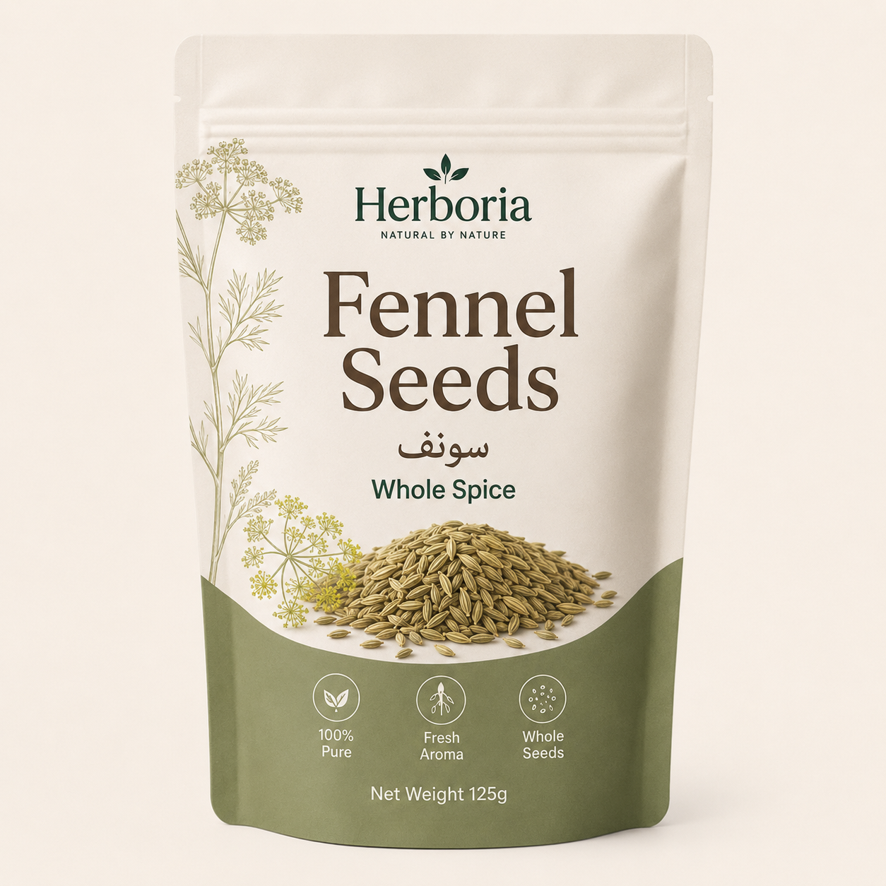 herboria-fennel-seeds-saunf-125g Herboria Fennel Seeds Saunf 125g pouch Pakistan