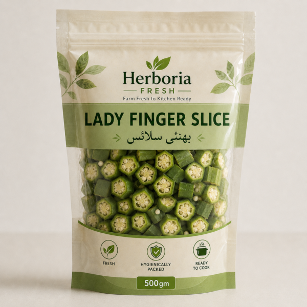 Herboria fresh Lady Finger Bhindi Slices 500g in Lahore