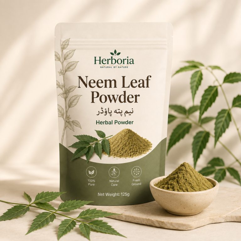 Fine green texture of Herboria Neem Leaf Powder