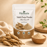 Dried Salab Panja root used in Herboria herbal packaging