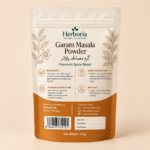 Herboria Garam Masala Powder back packaging with product details