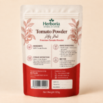 Herboria Tomato Powder pouch with ingredients usage suggestions and storage instructions