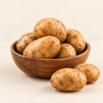 Herboria Fresh Potato Old 1kg pouch with whole old potatoes in wooden bowl