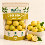 Fresh Desi lemons limoon desi with natural yellow green skin in ceramic bowl