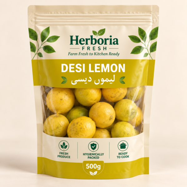 Herboria Fresh Desi Lemon 500g hygienically packed fresh Pakistani lemons