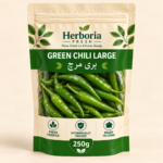 Herboria Fresh Green Chili Large 250g hygienically packed fresh hari mirch