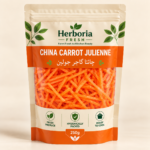 Main product image: Herboria Fresh China Carrot Julienne 250g hygienically packed ready-to-cook orange carrot strips